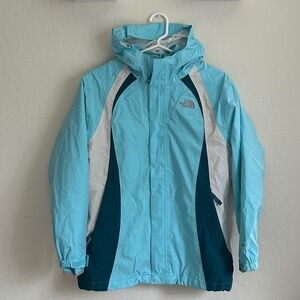 NORTH FACE Hyvent 2-in-1 Girls Fleece Lined Hooded Ski Jacket Size Kids 18
